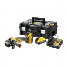 DeWalt 18V XR bezoglīšu leņķa slīpmašīna, 125mm, PS 2x5Ah, TSTAK koferis