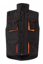 Spāņu firmas Velilla polsterēta divu/krāsu veste 205902 melna/oranža, XL izmērs