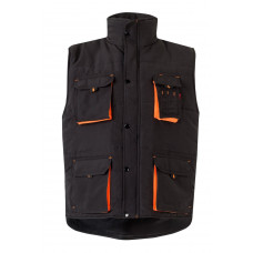 Spāņu firmas Velilla polsterēta divu/krāsu veste 205902 melna/oranža, XL izmērs
