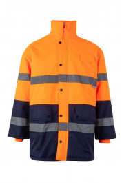 Spāņu firmas Velilla divu krāsu ziemas jaka/parka 166 tumši zils/oranžs, L izmērs