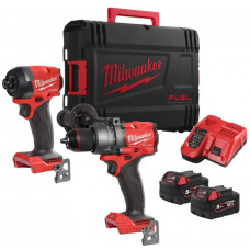 MILWAUKEE® 18 V triecienurbjmašīnas FPD3  un impulsveida triecienskrūvgrieža FID3 komplekts FUEL™ M18 FPP2A3-502X (2x5,0 Ah)