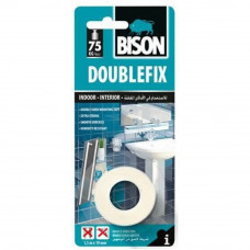 Bison Double-Fix divpusēja montāžas līmlente iekšdarbiem: balta, 19 mm x 1,5 m rullis