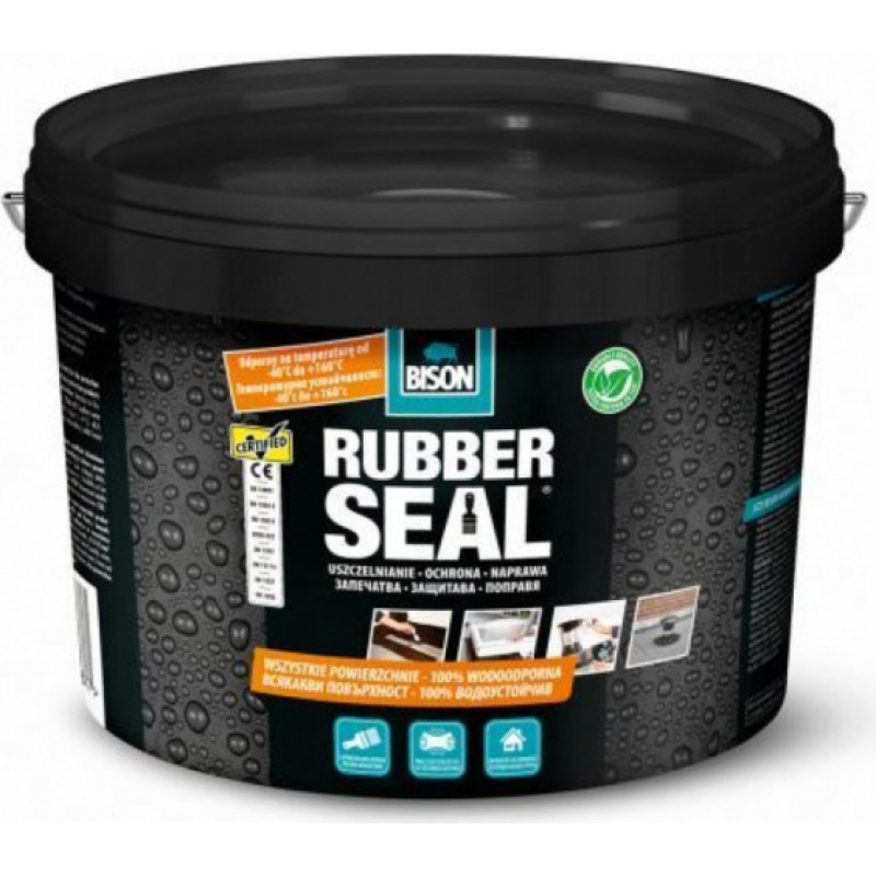 BISON RUBBER SEAL® hidroizolējoša mastika, 5 l spainis