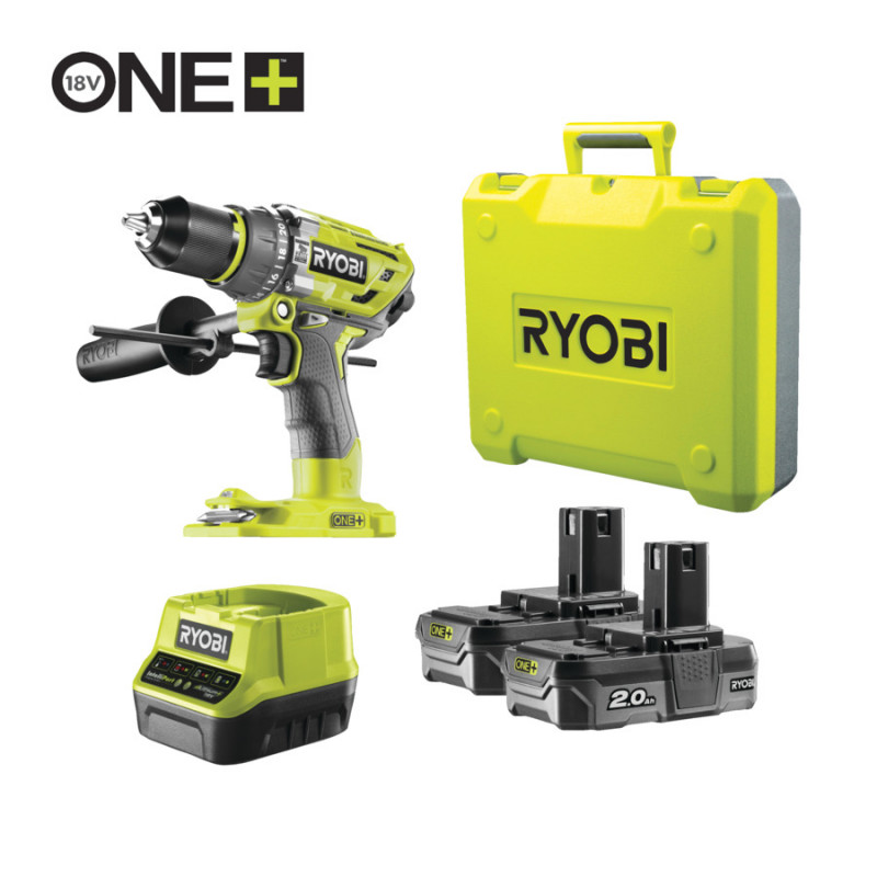 Ryobi 18V bezoglīšu triecienurbjmašīna R18PD7-220 (2x2,0 Ah)