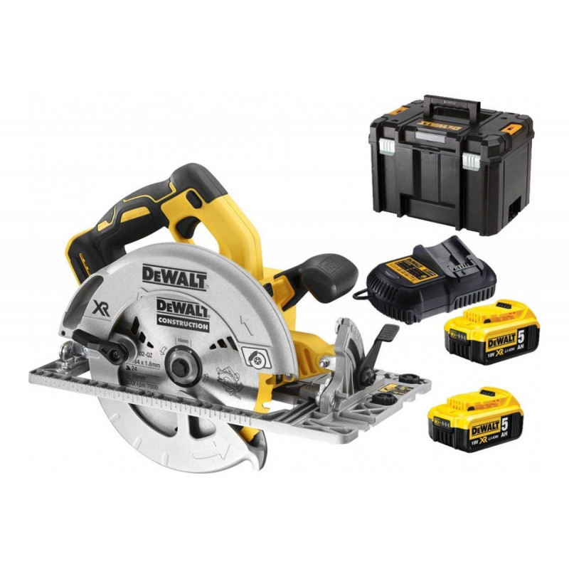 DeWalt 18V XR 58 mm bezoglīšu ripzāģis DCS572P2-QW (2x5,0 Ah)