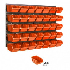 BOTLE instrumentu siena 58 X 39 cm ar 35 kastītēm (oranžām)
