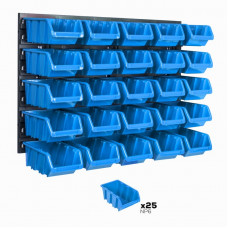 BOTLE instrumentu siena 58 X 39 cm  ar 25 kastītēm (zilām)