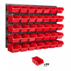 BOTLE instrumentu siena 58 X 39 cm ar 35 kastītēm (sarkanām)