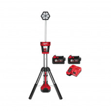 Milwaukee M18 LED stāvlampa SAL2-502B, ar 2x5,0 Ah akumulatoriem un ladētāju, somā