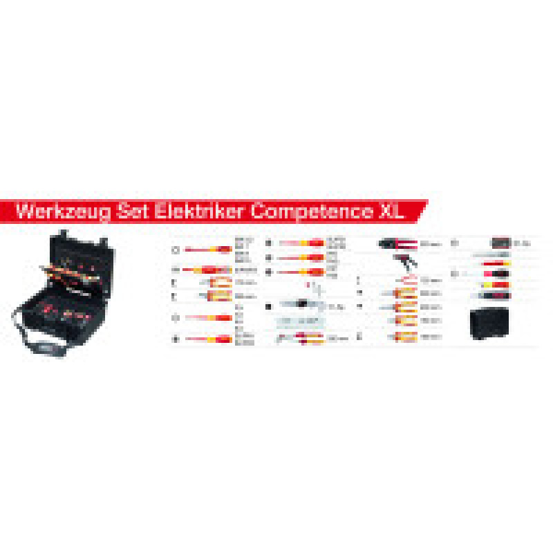 Wiha elektriķu instrumentu koferis  Competence XL  81-daļīgs (40523)