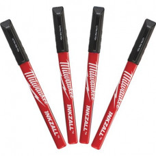 MILWAUKEE® INKZALL™ punktveida marķieris, melns, 4 gab.