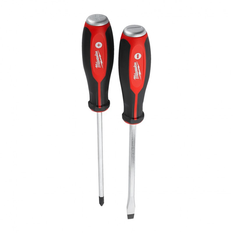 MILWAUKEE® trīsplakņu roktura skrūvgriežu demontāžas darbiem komplekts PH2 / SL7.9 mm – 2 gab.