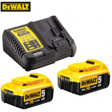 DeWalt 2×5,0 Ah akumulatoru un lādētāja komplekts