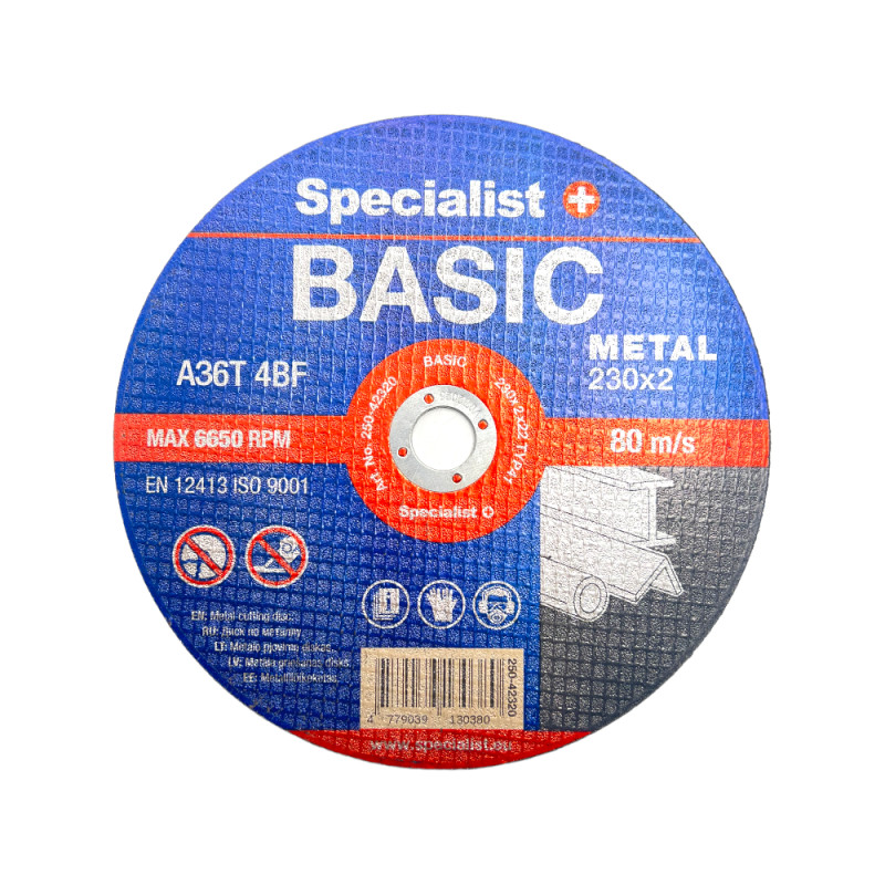 Abrazīvais griešanas disks metālam SPECIALIST BASIC 230X2,0X22
