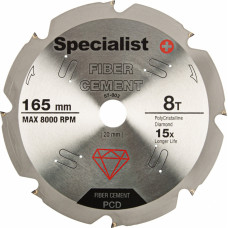 Specialist+ Disks fibrocementa plākšņu griešanai 165x20mm 8T