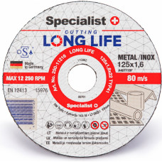 Specialist+ Disks metālam LongLife125x1,6x22
