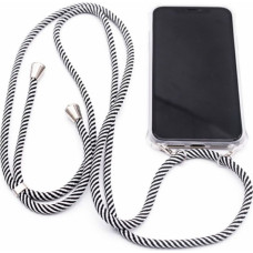 Samsung A40s Case with rope Black Stripes Transparent