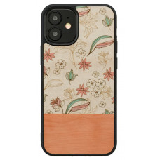 MAN&WOOD case for iPhone 12 mini pink flower black