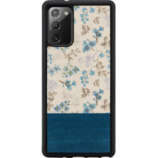 MAN&WOOD case for Galaxy Note 20 blue flower black