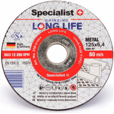 Specialist+ Specialist LongLife slīpēšanas disks 125x6,4x22