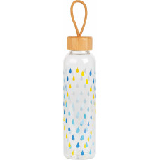 Cambridge CM06991 Raindrops Glass Bottle 550ml with Bamboo Lid