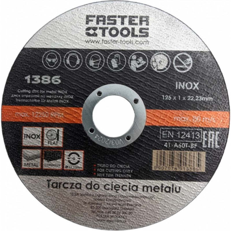Faster Tools Metāla griešanas disks 125x1x22 mm