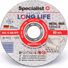 Specialist+ Disks metālam LongLife 125x0,8x22
