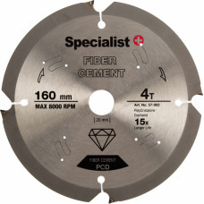 Specialist+ Disks fibrocementa plākšņu griešanai 165x20mm 4T