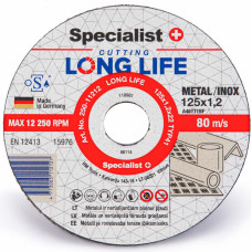 Specialist+ Disks metālam LongLife 125x1,2x22