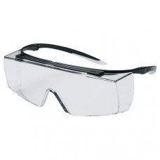 Uvex Safety glasses Uvex Super f OTG, panorama lens, supravision excellence (anfi fog on the inside and anfi scratch on the outside ) coating,  black/transparent. Suitable for use on ordinary prescription glasses