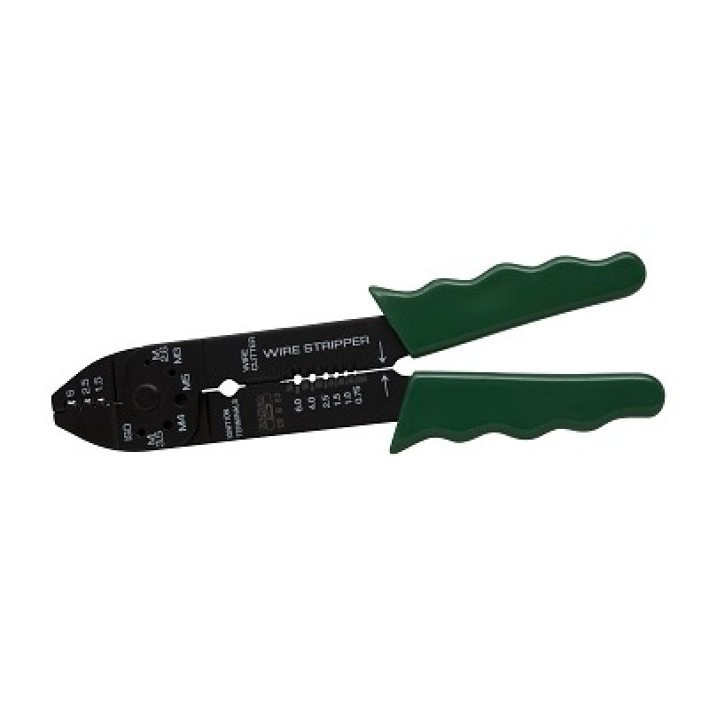 Bahco Crimping pliers 220mm 0,75-6,0mm2 green handles, cut nails M2,6-M5,0