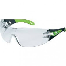 Uvex Pheos aizsargbrilles, gaišā lēca, Supravision Excell. HC/AF pārklājums, melns/zaļš
