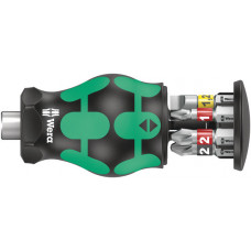 Wera Kraftform Kompakt Stubby Magazin screwdriver, 6 bits PH,PZ, SL