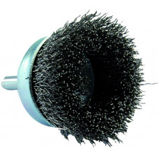 Tivoly Cup brush for drill, Ø50mm, crimped steel wire 0.35mm, shank 6mm