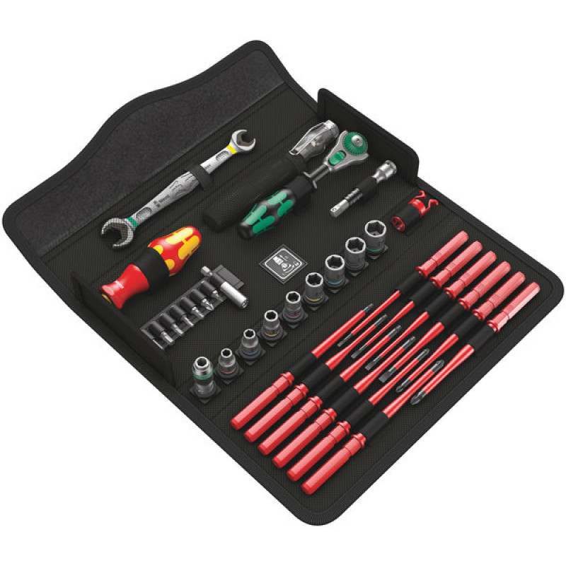 Wera Kraftform Kompakt W1 1000V apkopes komplekts ar 35 instrumentiem