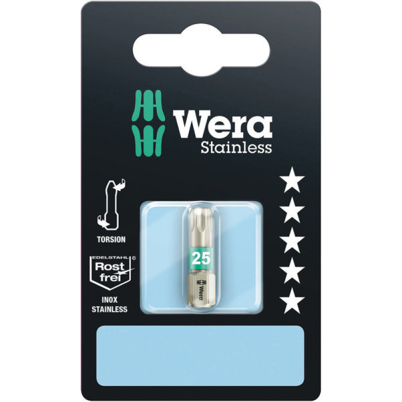 Wera 3867/1 Torsion stainless bit T25 x 25mm