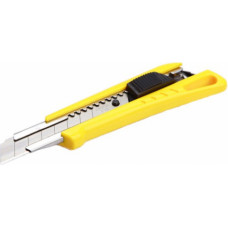 Tajima Ergonomic 18 mm auto blade lock cutter with in-handle blade storage, yellow, 3 blades