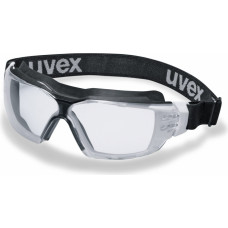 Uvex Safety goggles Uvex CX2 Sonic, clear lens, supravision extreme (anti scratch, permanent anti fog) coating, white/black. Rubber strap. Impact class B.