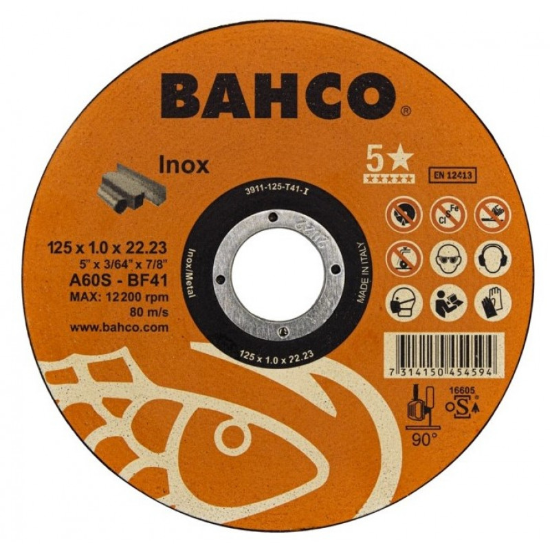 Bahco Griezējdisks A60S INOX T41 125x1.0x22.23mm