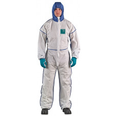 Ansell Disposable coverall Type 5/6 Ansell Alphatec 1800 Comfort, white/blue, beathable full back, size XXXL