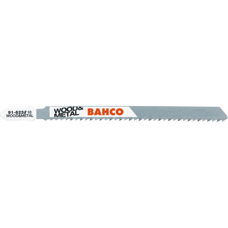 Bahco Finierzāģa asmeņi Bi-Metal ar T-kātu kokam un metālam, 1.25*132mm, 5 gab, materiāla biezums 3-65mm, progresīvs zobs
