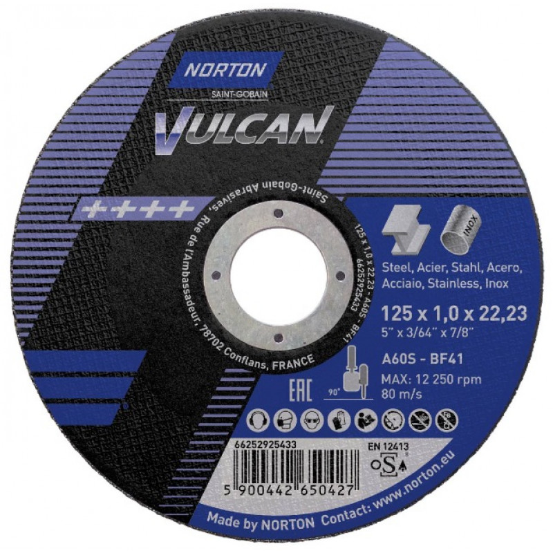 Norton Cutting disc Norton Vulcan 41-125X1.0X22.2-A60S