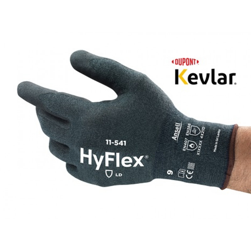 Ansell darba cimdi HyFlex® 11-541, pretiegriešanas klase D, 9. izmērs