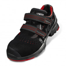 Uvex Working sandal Uvex 1 85362 S1P SRC. Microvelour, composite toe cap. Perforated upper. Penetration resistant non-metalic flexible midsole. Extremely lightweight and breathable. Size 40