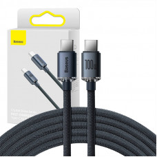 Baseus Kabelis USB2.0 C spraudnis - USB C spraudnis 1,2m PD2.0 100W 20V 5A QC3.0 Crystal Shine BASEUS