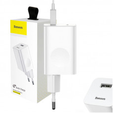 Baseus Sienas ātrais lādētājs 24W USB QC3.0, balts