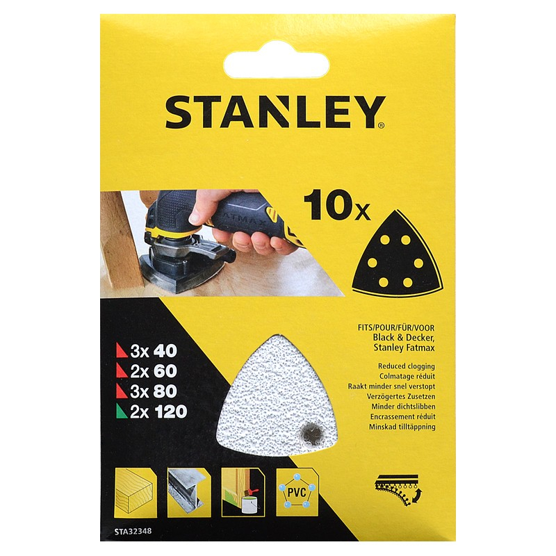Stanley Delta slīp. pap. kot.mplekts 10 gab. 40/60/80