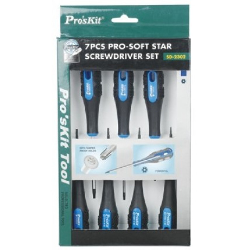 Pro'skit Pro-Soft skrūvgriezis TR (7 gab.), SD-2302 Pro'sKit