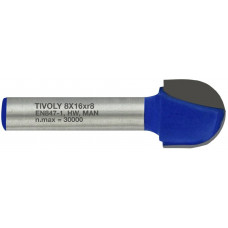 Tivoly Radius groove cutter 16x8 mm, 8mm shank