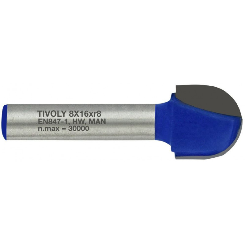 Tivoly Radius groove cutter 16x8 mm, 8mm shank